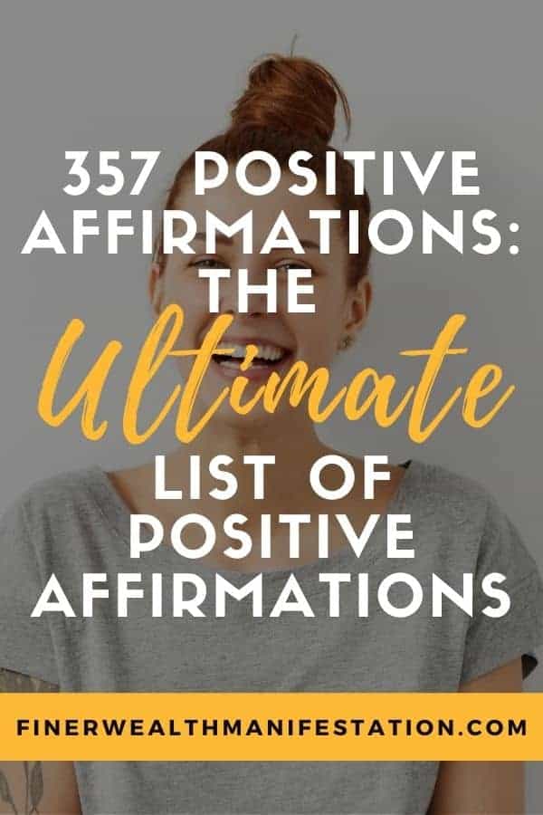 List of Positive Affirmations for Pinterests